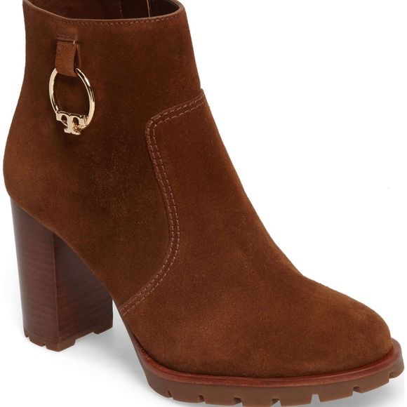 NWOB Sofia Lugged Logo Charm Bootie Size 6.5 Brown - Picture 3 of 5